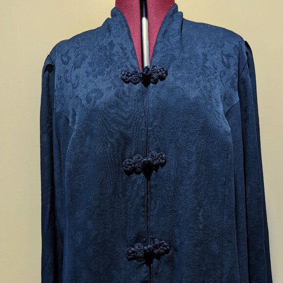 KSL Division of Karin Stevens Dress with Attached Jacket – Size 18W – Navy Blue - Picture 4 of 10